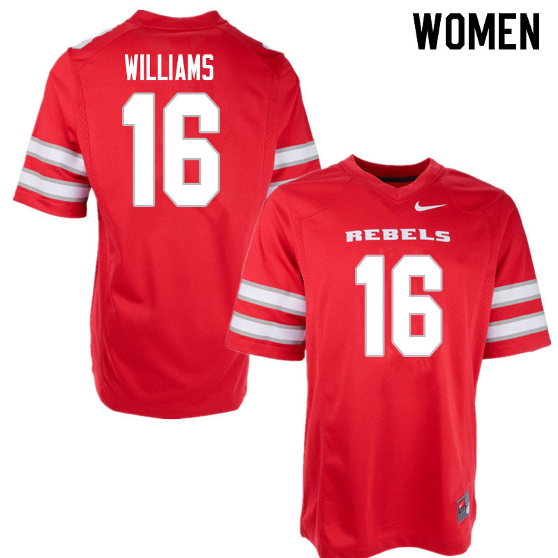 Women #16 Nohl Williams UNLV Rebels College Football Jerseys Sale-Red